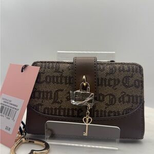 Juicy Couture Brown Wallet with Gold Key Accent NWT